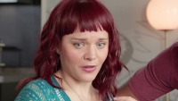 Lady with a scared face
