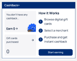 CashBack+ shortcut screenshot