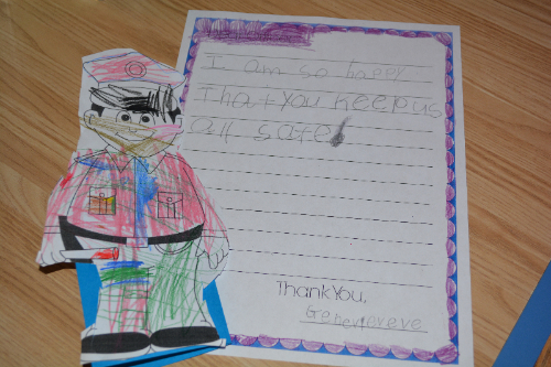 Image of Thank you letter drawn by a child for the police