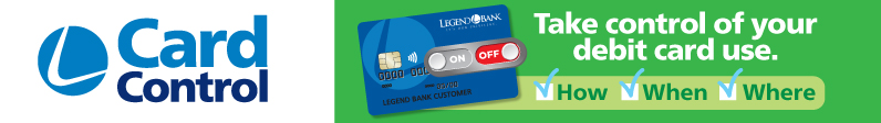 Take control of your debit card use with card control.