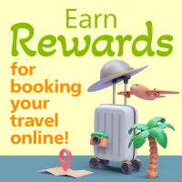 Earn rewards for booking your travel online