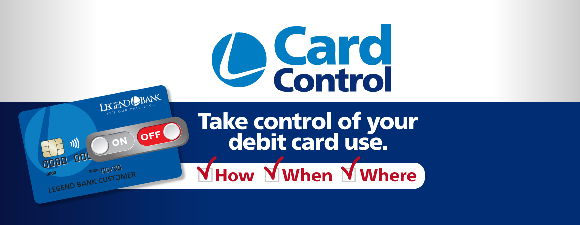 Card control, take control of your debit card use.