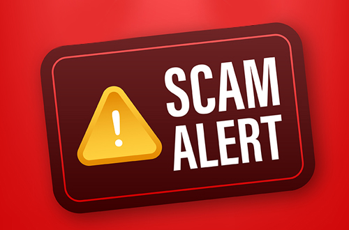 Scam alert. Hacker attack and web security vector concept, phishing scam. Network and internet security. Vector illustration.